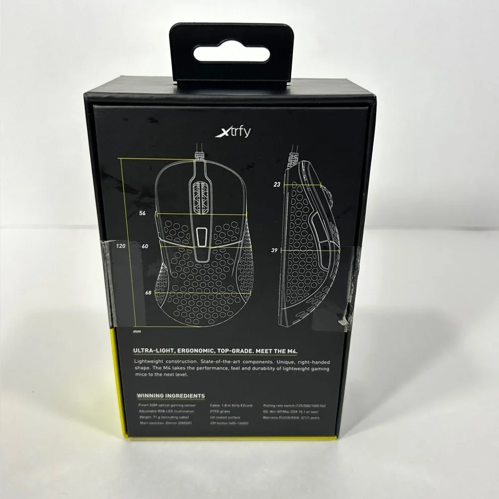 Xtrfy Black M4 RGB Ultra-Light Gaming Mouse